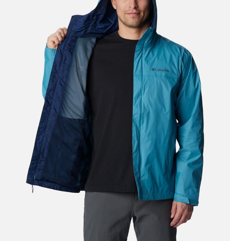 Blue Men's Columbia Watertight II Rain Jacket | OSKNX-6953