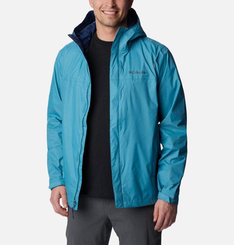 Blue Men's Columbia Watertight II Rain Jacket | OSKNX-6953