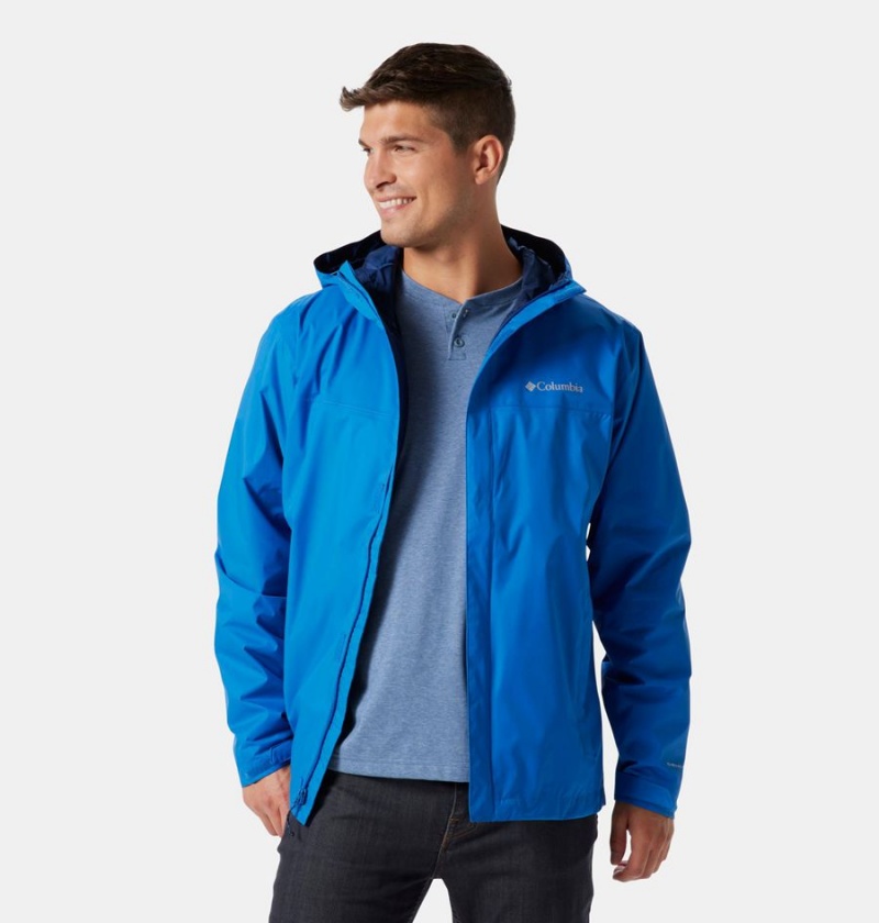 Blue Men's Columbia Watertight II Rain Jacket | BGVSW-4098