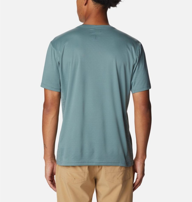 Blue Men's Columbia Zero Ice Cirro-Cool Short Sleeve T-Shirt | ELNYW-6193