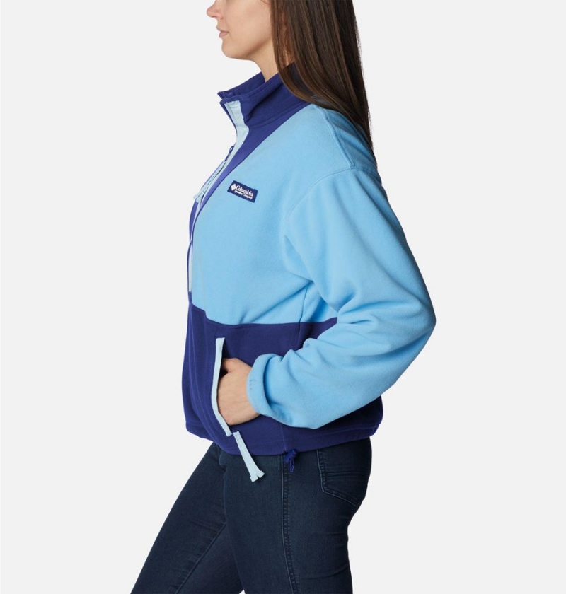 Blue Women's Columbia Back Bowl Full Zip Fleece Jacket | VWRXM-3714