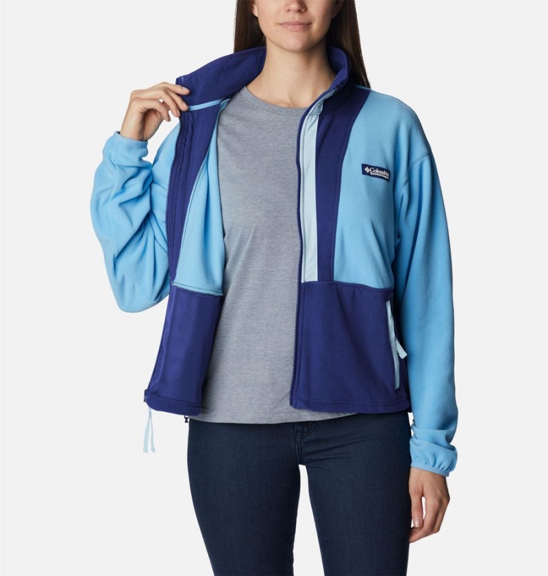 Blue Women's Columbia Back Bowl Full Zip Fleece Jacket | VWRXM-3714