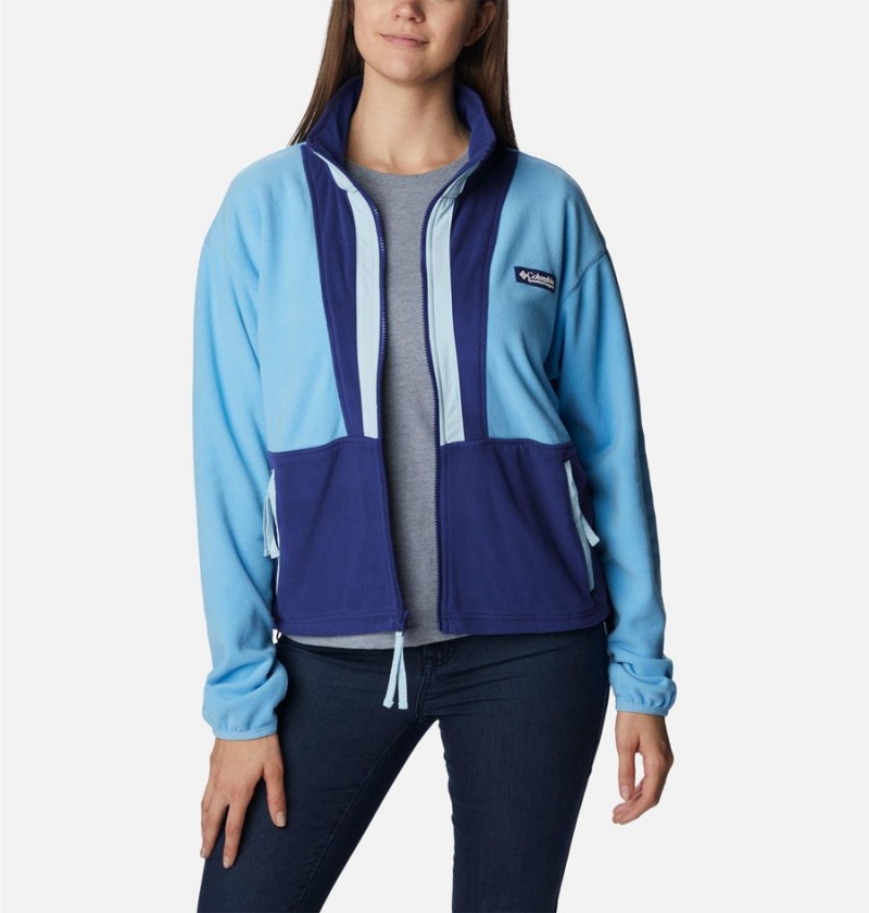 Blue Women's Columbia Back Bowl Full Zip Fleece Jacket | VWRXM-3714