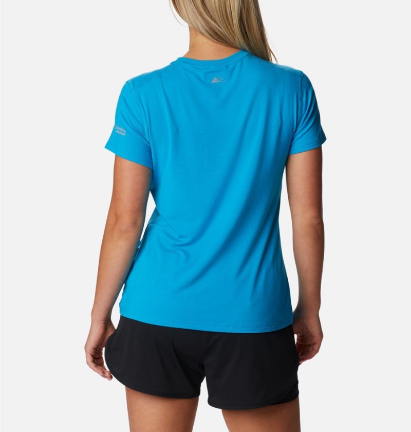 Blue Women's Columbia Endless Trail Running Tech T-Shirt | ZQIVO-6745