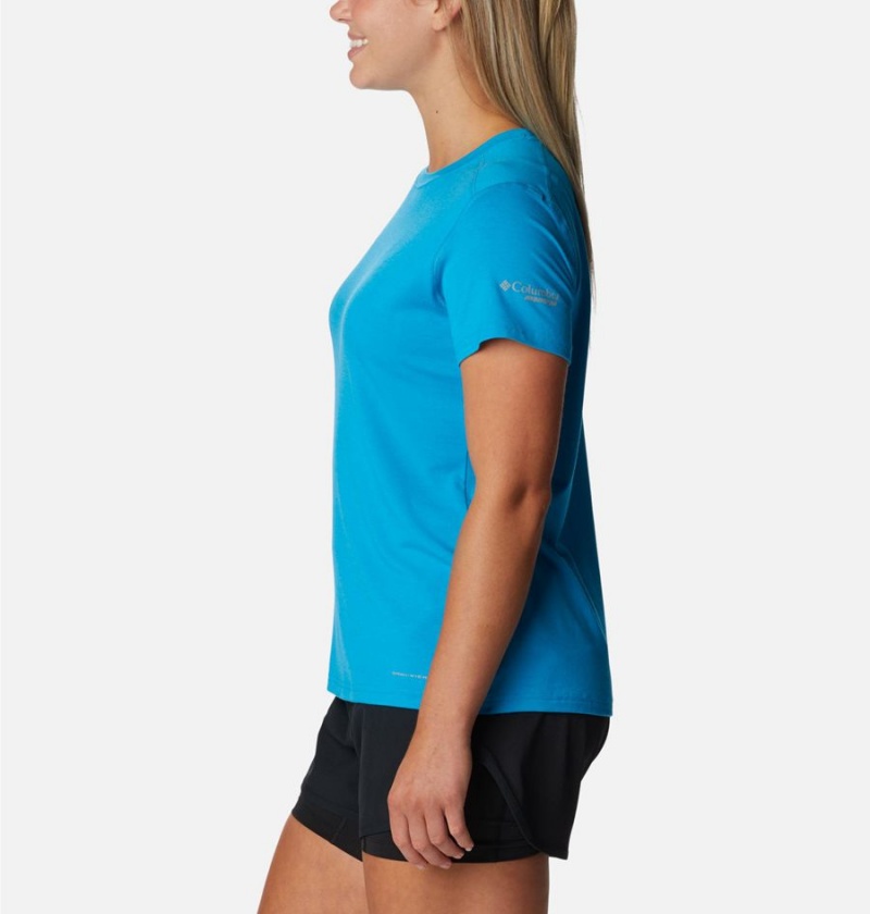 Blue Women's Columbia Endless Trail Running Tech T-Shirt | ZQIVO-6745