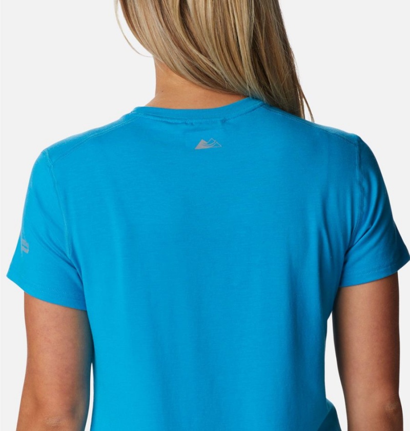 Blue Women's Columbia Endless Trail Running Tech T-Shirt | ZQIVO-6745