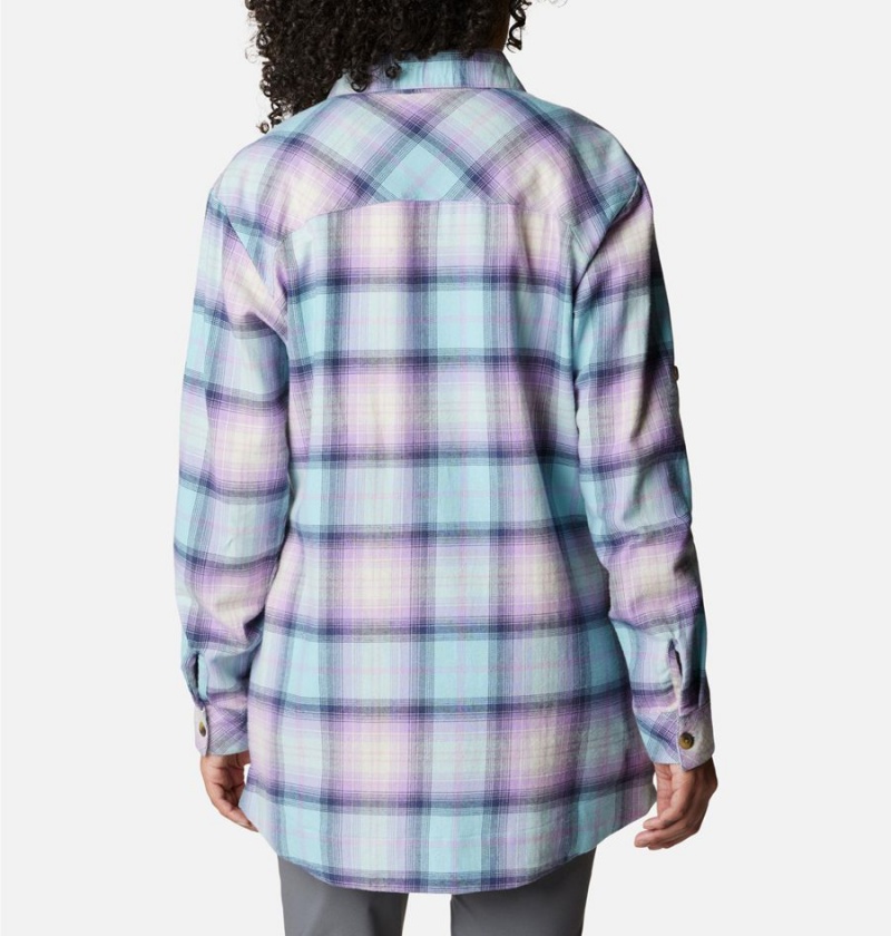 Blue Women's Columbia Holly Hideaway Flannel Shirt | QGMLT-9268