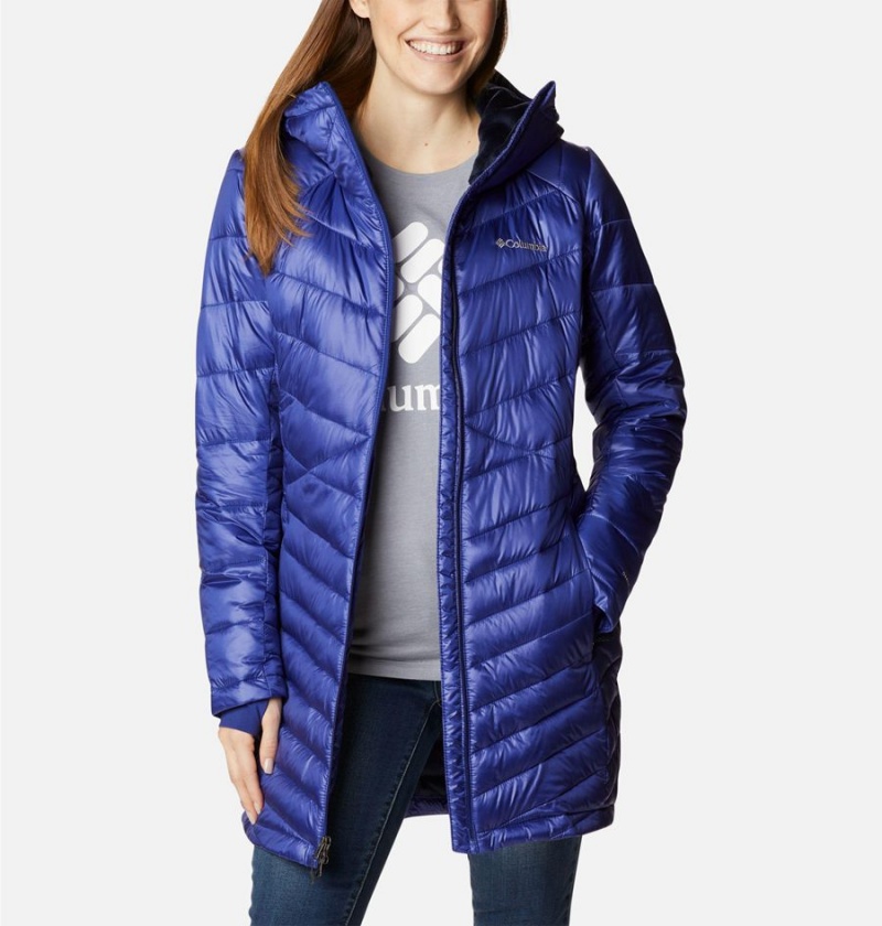 Blue Women's Columbia Joy Peak Mid Insulated Hooded Puffer Jacket | BWYIL-1708