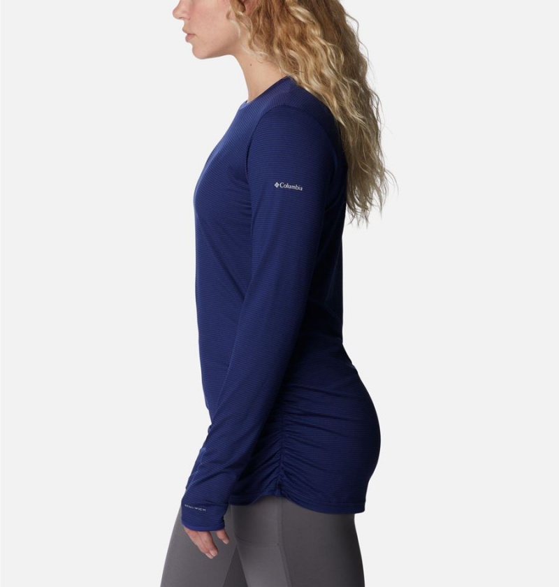 Blue Women's Columbia Leslie Falls Long Sleeve T-Shirt | XNPKU-6258