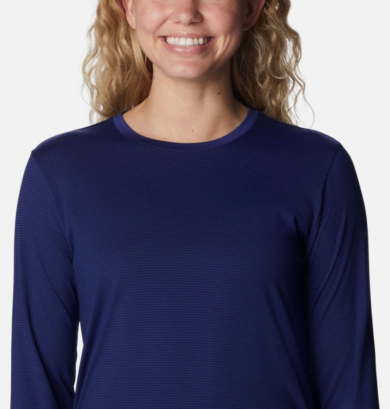 Blue Women's Columbia Leslie Falls Long Sleeve T-Shirt | XNPKU-6258