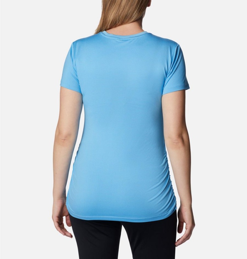 Blue Women's Columbia Leslie Falls Short Sleeve T-Shirt | VKQXD-4958