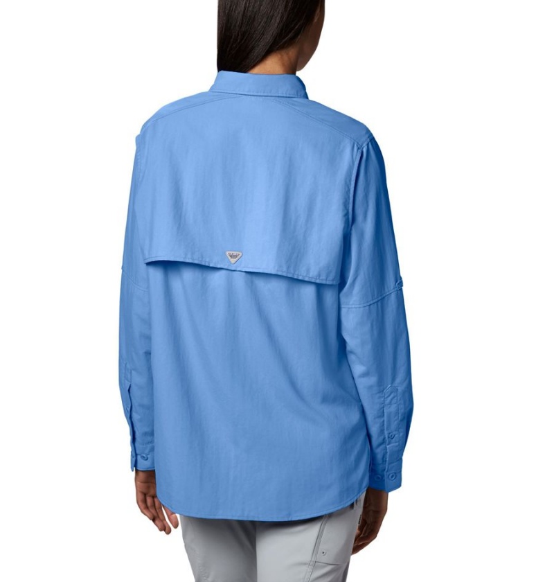 Blue Women's Columbia PFG Bahama Long Sleeve Shirt | STWVB-4628