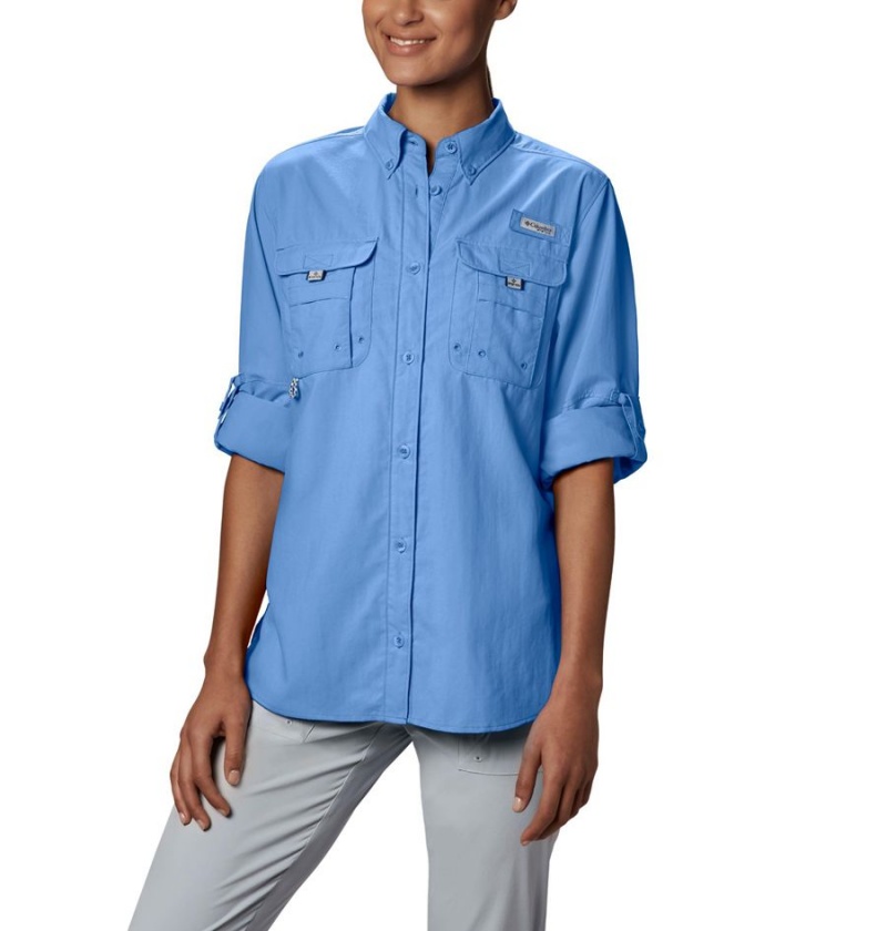 Blue Women's Columbia PFG Bahama Long Sleeve Shirt | STWVB-4628