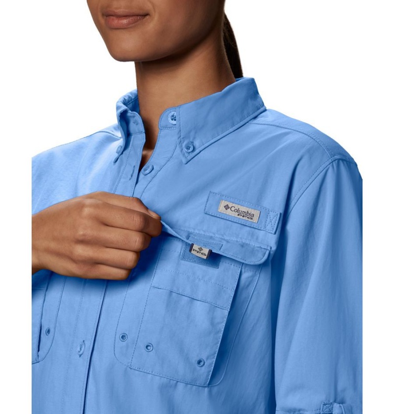 Blue Women's Columbia PFG Bahama Long Sleeve Shirt | STWVB-4628