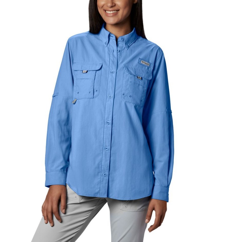 Blue Women\'s Columbia PFG Bahama Long Sleeve Shirt | STWVB-4628