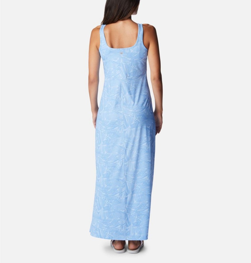 Blue Women's Columbia PFG Freezer Maxi Dress | ILREM-2530