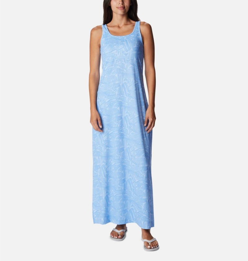 Blue Women\'s Columbia PFG Freezer Maxi Dress | ILREM-2530