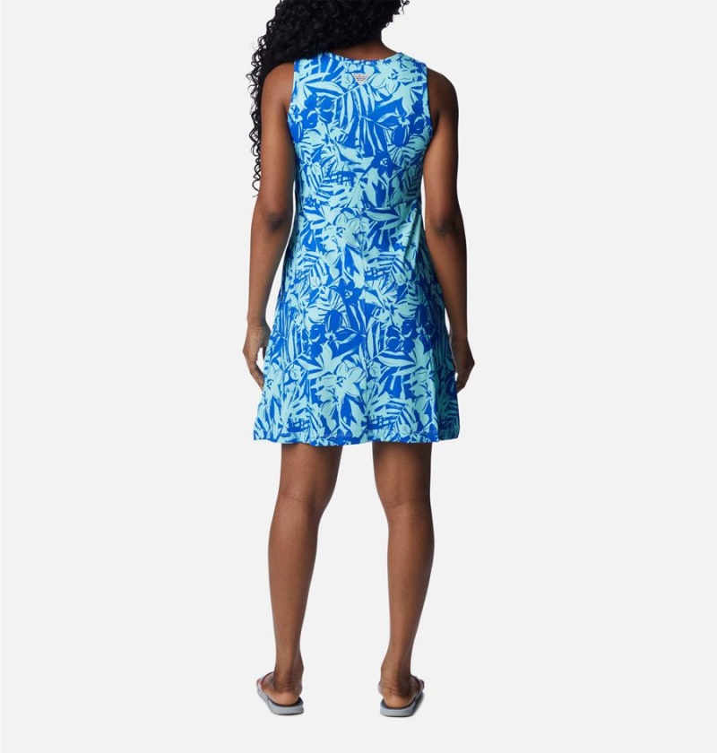 Blue Women's Columbia PFG Freezer Tank Dress | XCRWS-4680