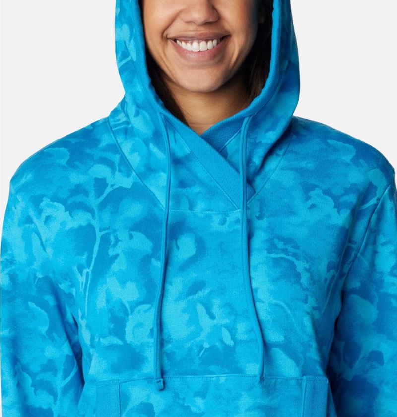 Blue Women's Columbia PFG Slack Water French Terry Hoodie | XFIHT-2481