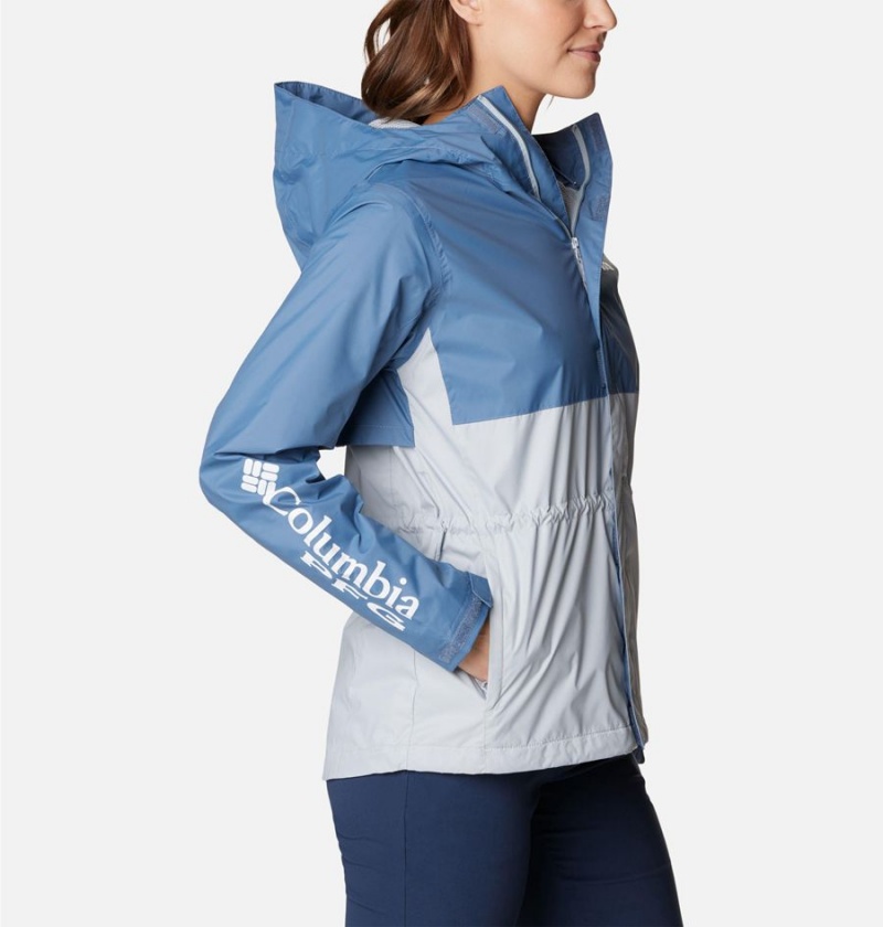 Blue Women's Columbia PFG Storm Rain Jacket | QLYJF-9607