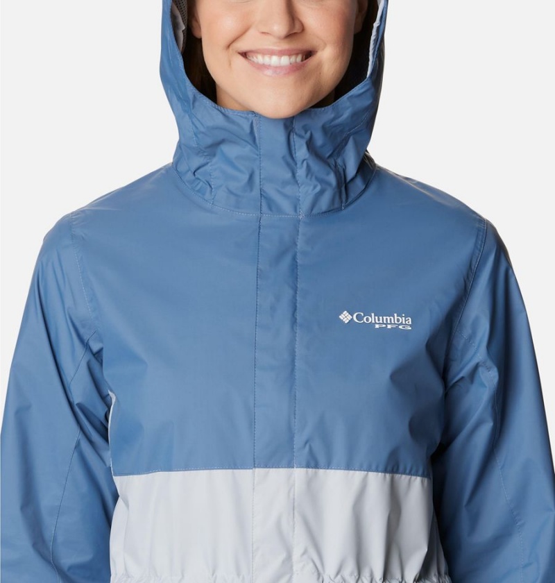 Blue Women's Columbia PFG Storm Rain Jacket | QLYJF-9607