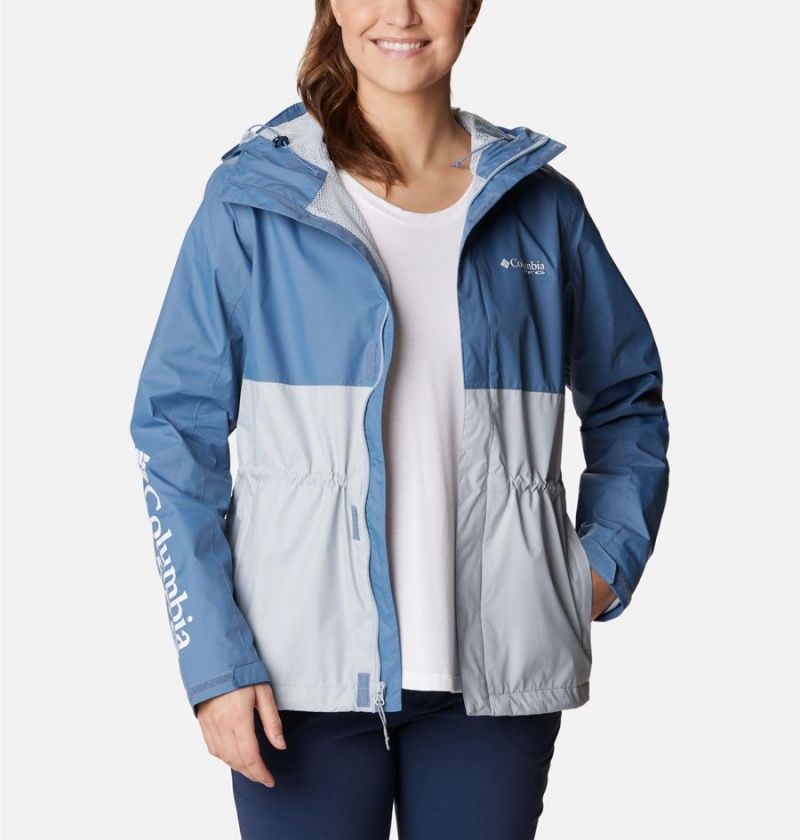 Blue Women's Columbia PFG Storm Rain Jacket | QLYJF-9607