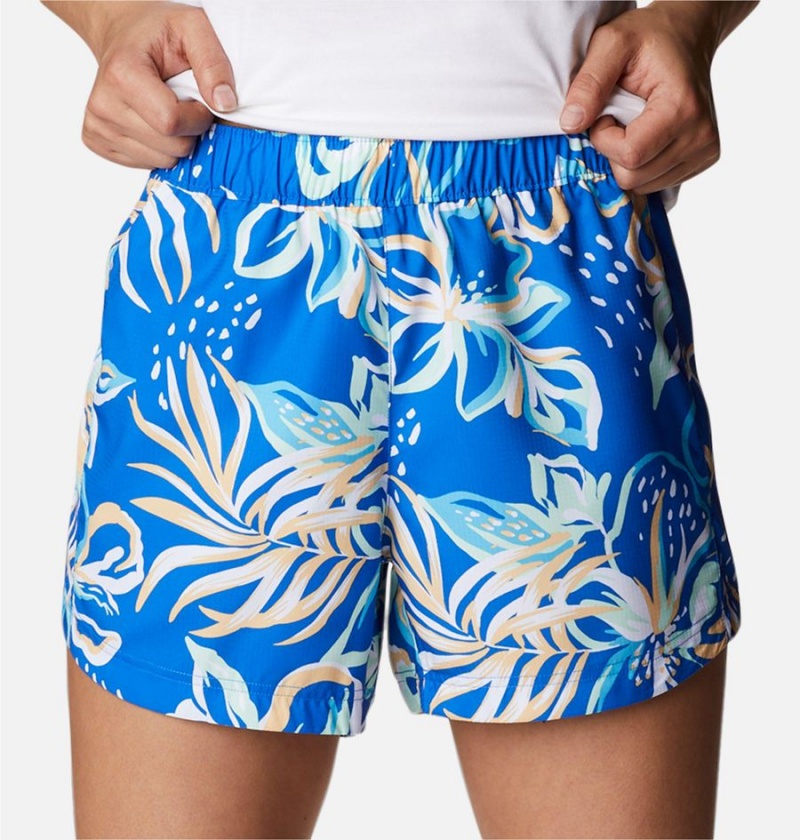 Blue Women's Columbia PFG Super Tamiami Pull-On Shorts | ZRMLW-1053