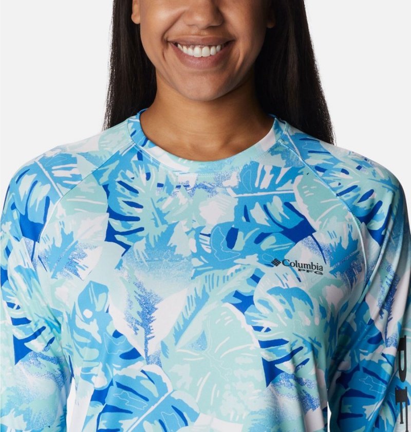 Blue Women's Columbia PFG Super Tidal Long Sleeve T-Shirt | BLCGE-2089