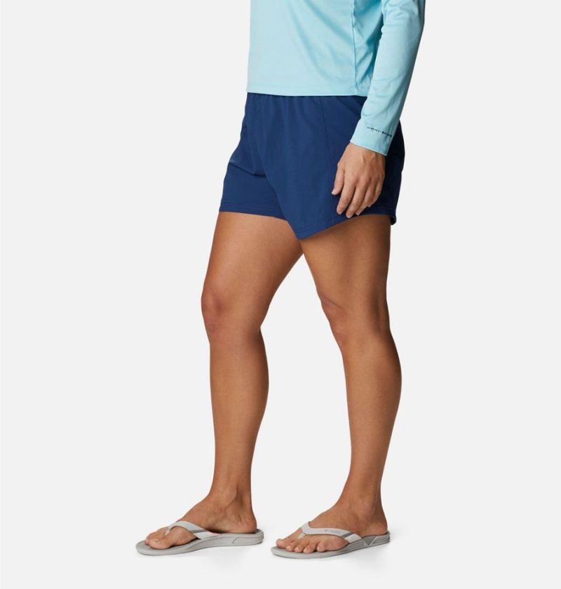 Blue Women's Columbia PFG Tamiami Pull-On Shorts | PKNAS-8273