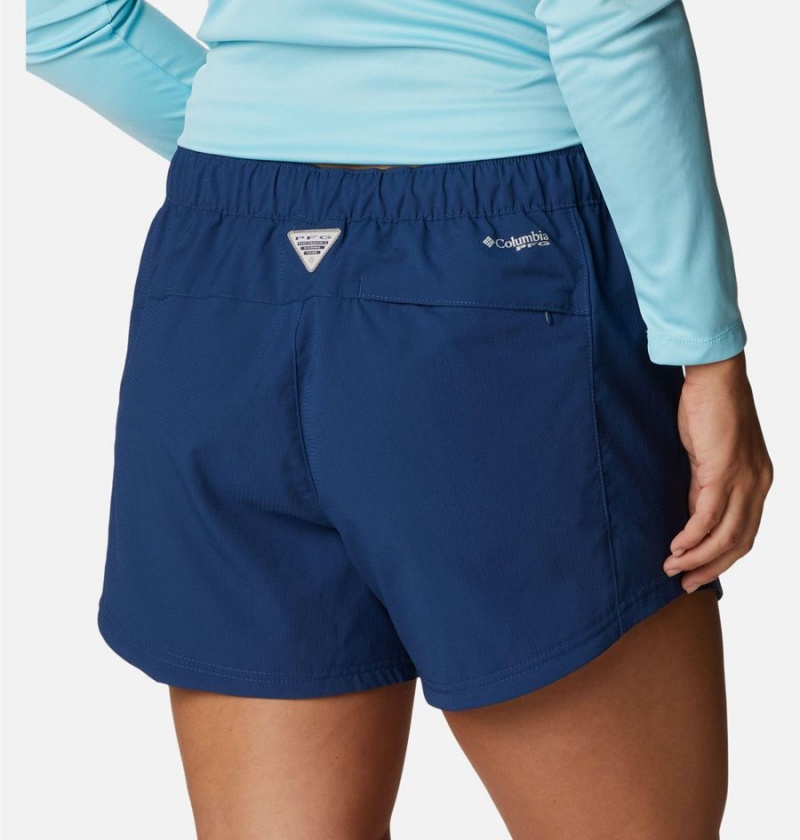 Blue Women's Columbia PFG Tamiami Pull-On Shorts | PKNAS-8273