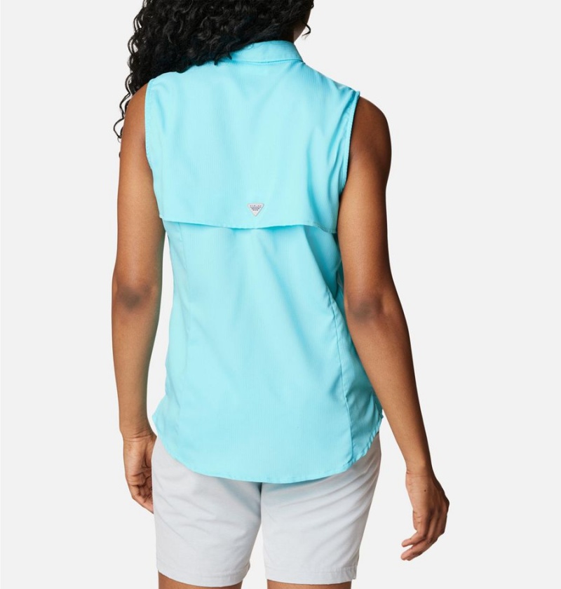 Blue Women's Columbia PFG Tamiami Sleeveless Tank Top | UBYPV-5187