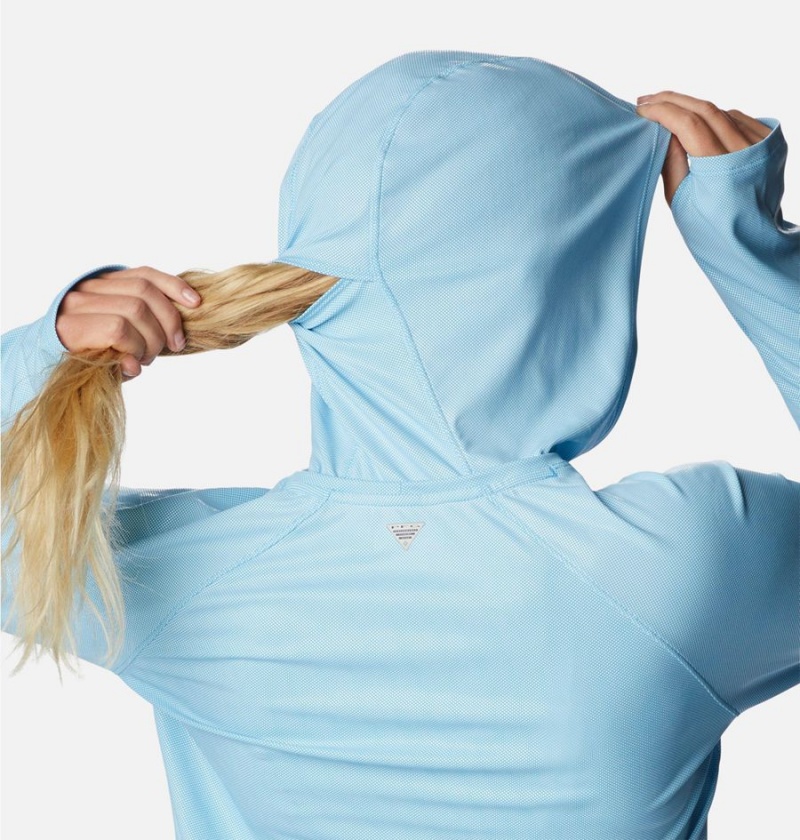 Blue Women's Columbia PFG Tidal Deflector Hoodie | GMQAH-7239