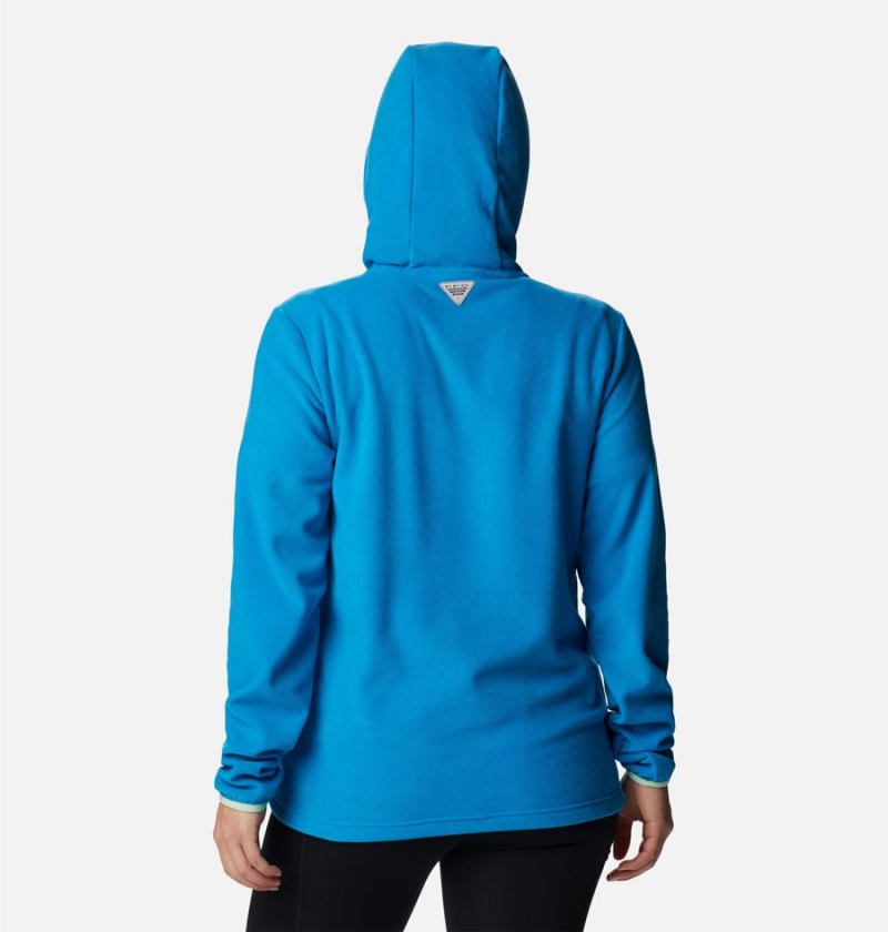 Blue Women's Columbia PFG Tidal Fleece Hoodie | VRWBC-5784