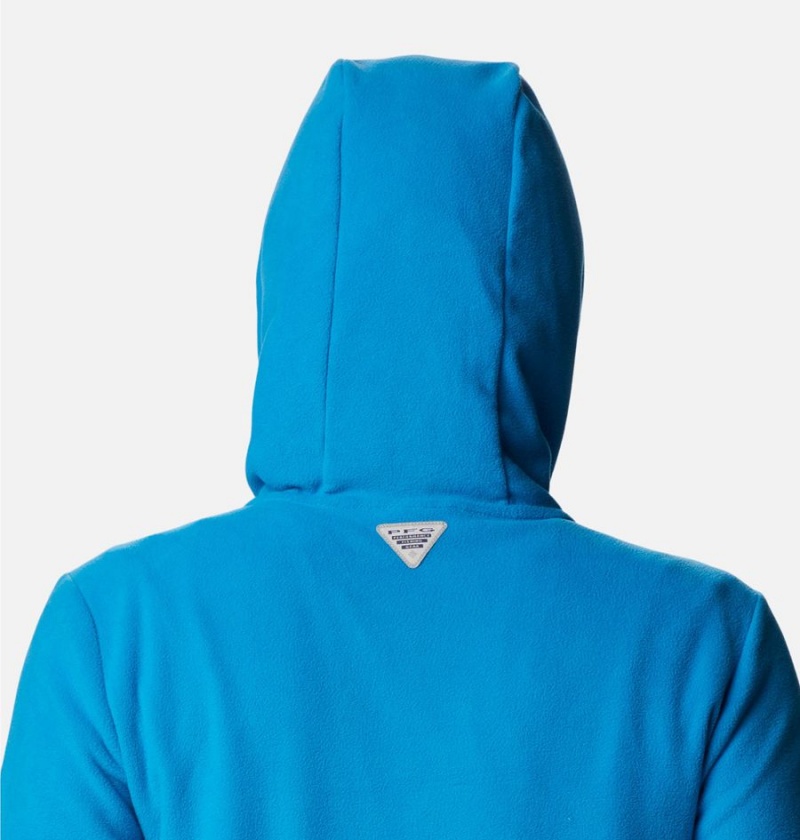 Blue Women's Columbia PFG Tidal Fleece Hoodie | VRWBC-5784