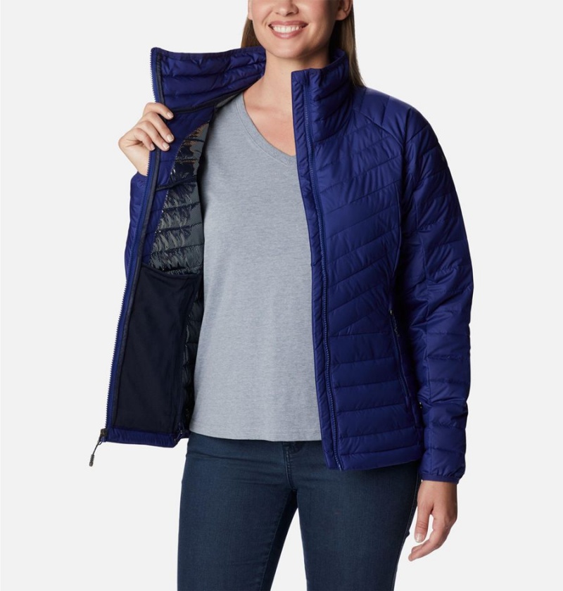 Blue Women's Columbia Powder Lite II Full Zip Puffer Jacket | YPSIU-4518