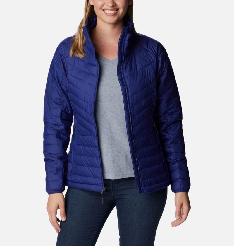 Blue Women's Columbia Powder Lite II Full Zip Puffer Jacket | YPSIU-4518