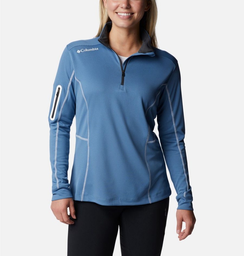 Blue Women's Columbia Shotgun Quarter Zip Golf Pullover | NZOKC-1465