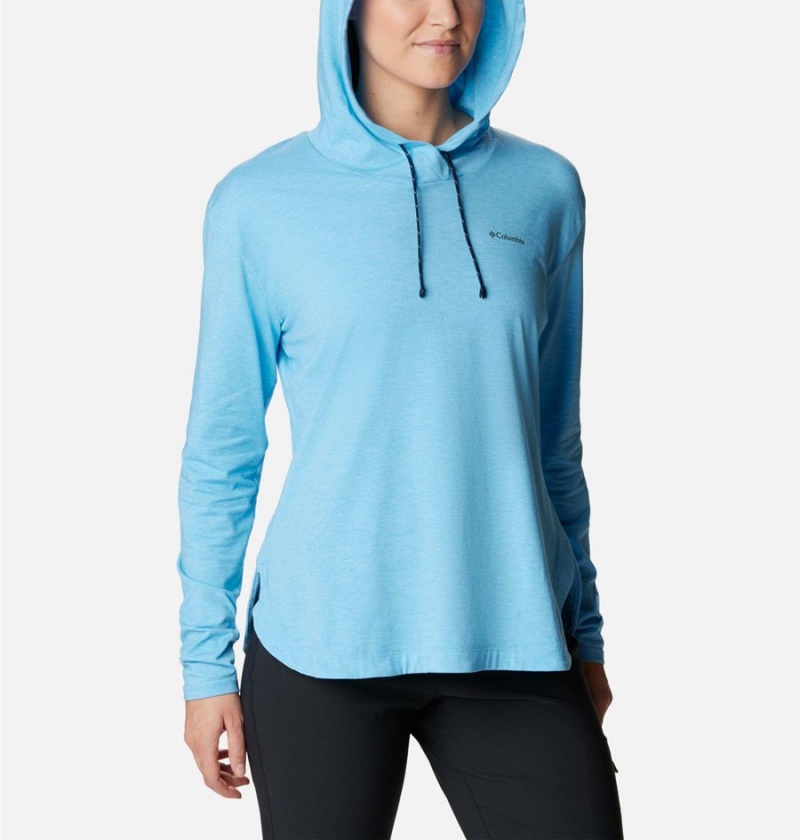 Blue Women's Columbia Sun Trek Pullover Hoodie | JERBI-4830