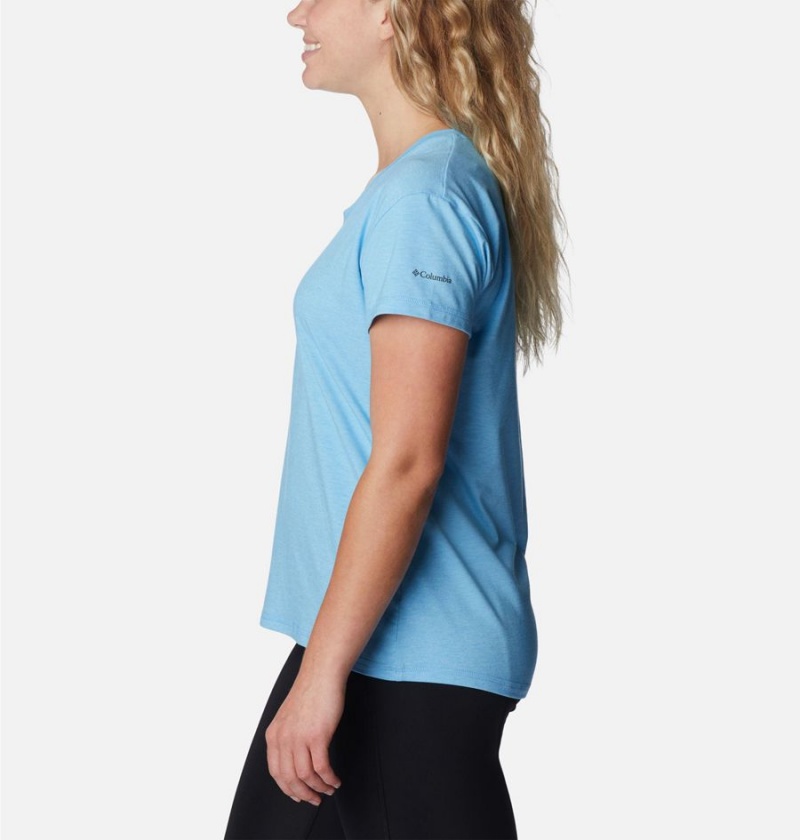 Blue Women's Columbia Sun Trek T-Shirt | AIJNS-0753