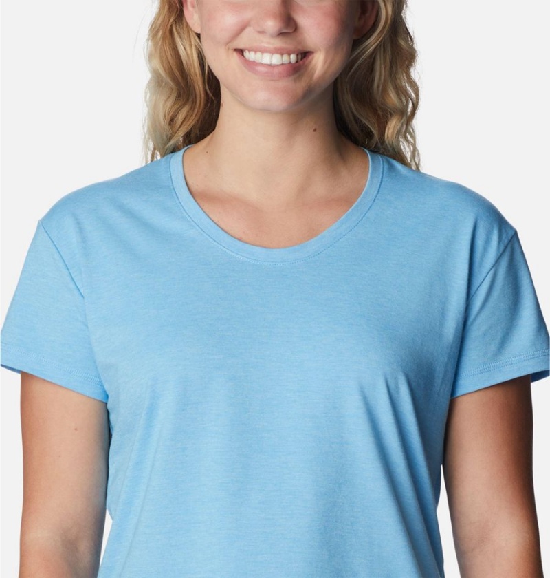 Blue Women's Columbia Sun Trek T-Shirt | AIJNS-0753