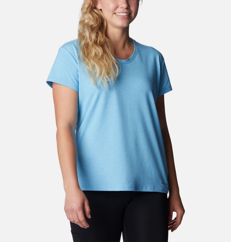 Blue Women's Columbia Sun Trek T-Shirt | AIJNS-0753