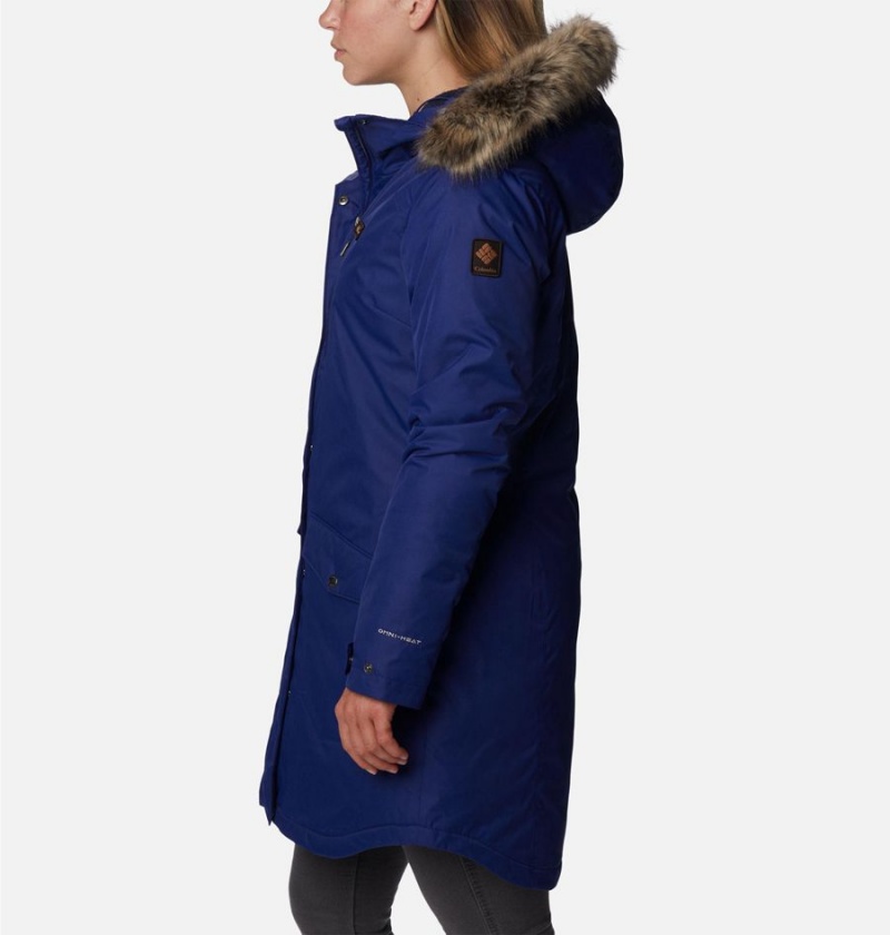 Blue Women's Columbia Suttle Mountain Long Insulated Coats | QJUAV-6135