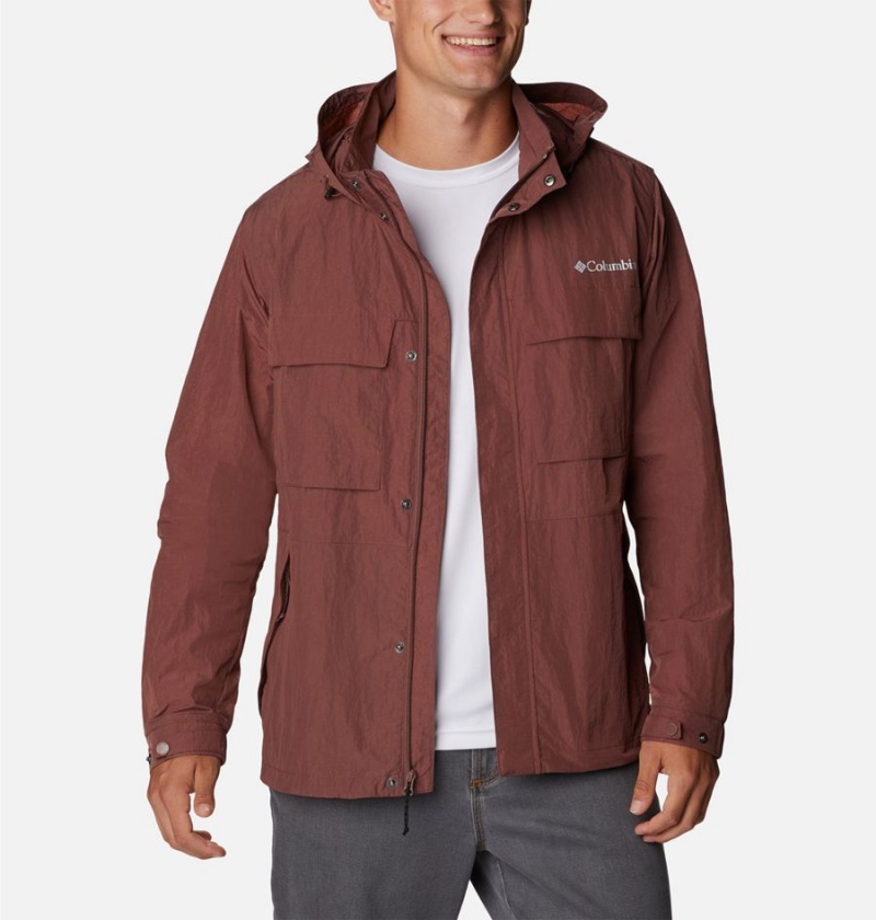 Brown Men's Columbia Coho River Jacket Windbreaker | TLGPA-6807