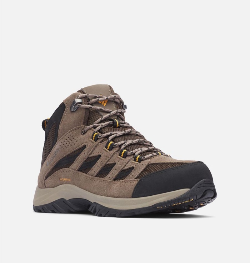 Brown Men's Columbia Crestwood Mid Waterproof Boot Hiking Shoes | IZUXH-9253