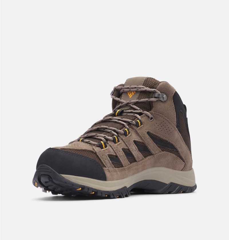 Brown Men's Columbia Crestwood Mid Waterproof Boot Hiking Shoes | IZUXH-9253