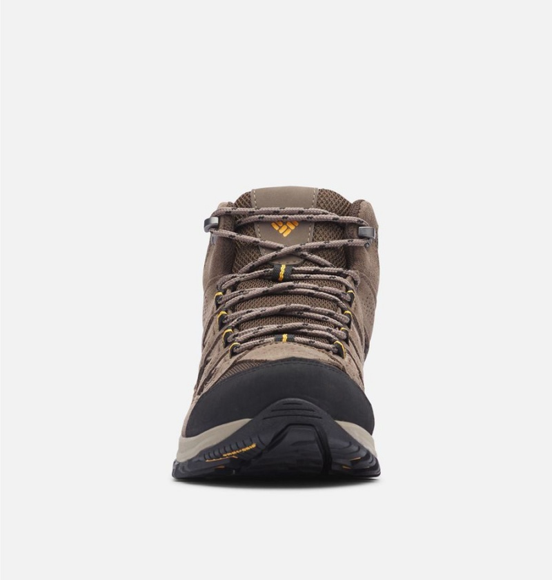 Brown Men's Columbia Crestwood Mid Waterproof Boot Hiking Shoes | IZUXH-9253