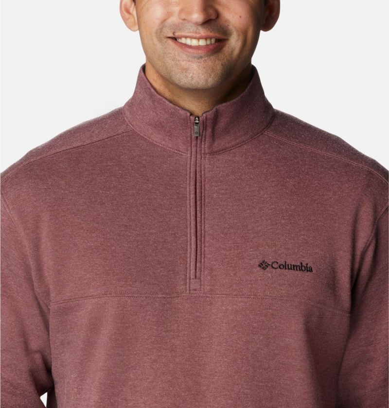 Brown Men's Columbia Hart Mountain II Half Zip Sweatshirt | IMDLF-2365