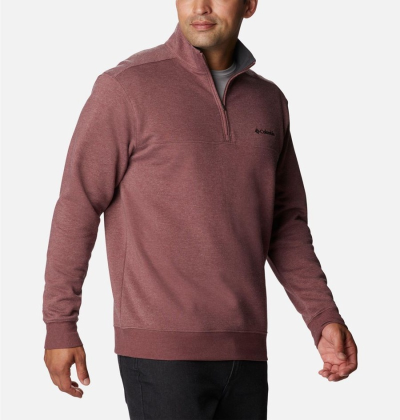 Brown Men's Columbia Hart Mountain II Half Zip Sweatshirt | IMDLF-2365