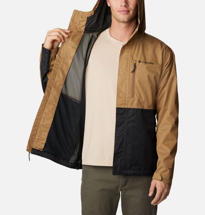 Brown Men's Columbia Hikebound Rain Jacket | GTPBQ-7349