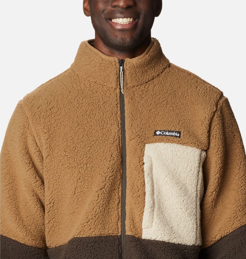 Brown Men's Columbia Mountainside Heavyweight Sherpa Fleece Jacket | QVJBK-3761